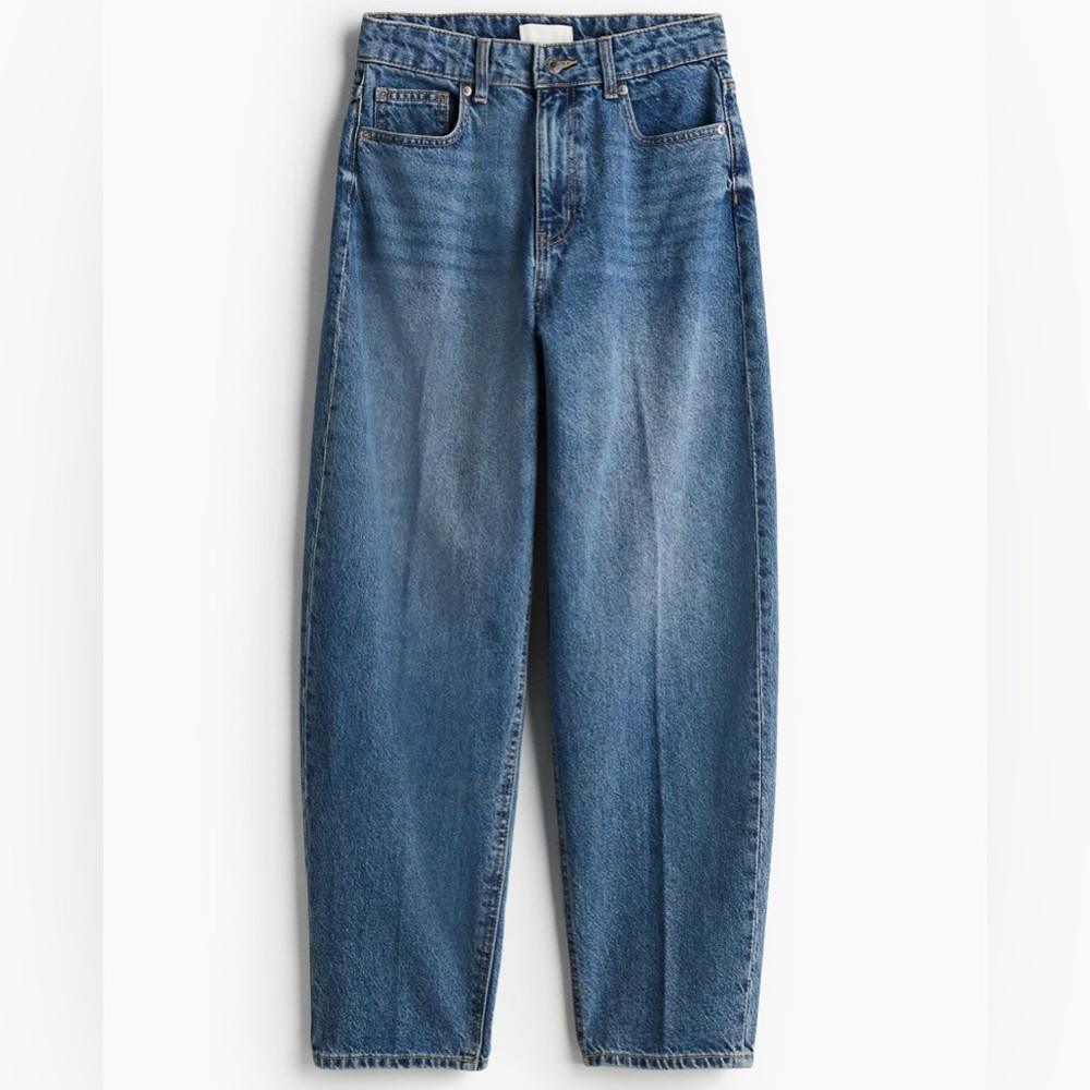 New H&M CREASED TAPERED JEANS size 4